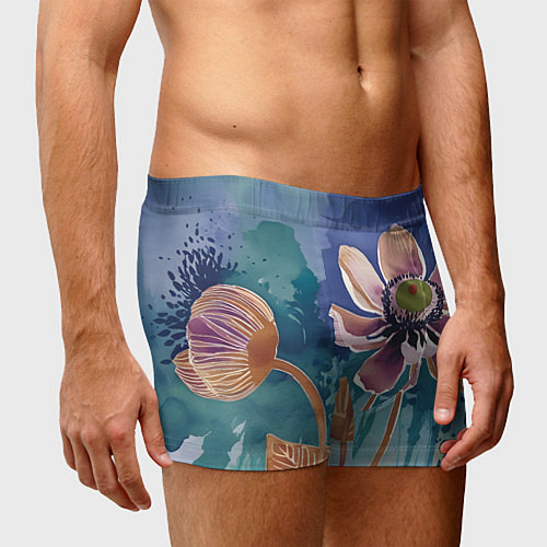 Мужские трусы Красочный цветок / 3D-принт – фото 3