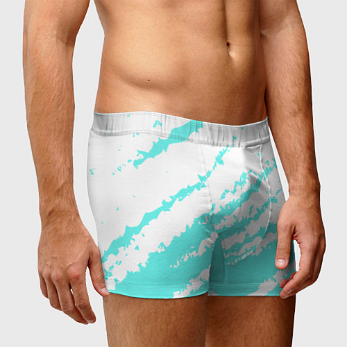Мужские трусы The color is light blue and white / 3D-принт – фото 3