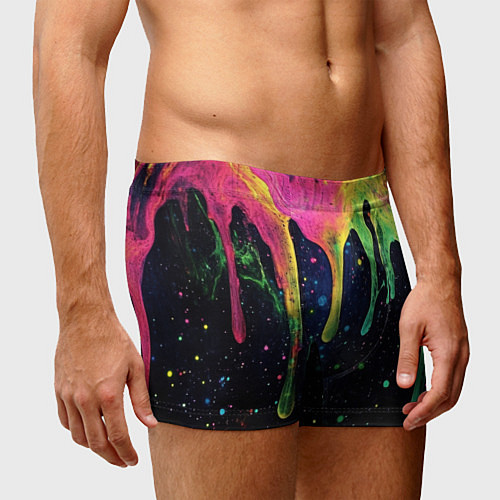 Мужские трусы Разноцветные потеки краски / 3D-принт – фото 3