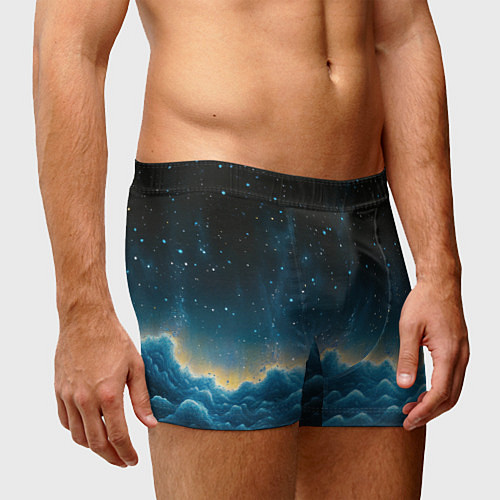 Мужские трусы Облака и черное небо текстура / 3D-принт – фото 3