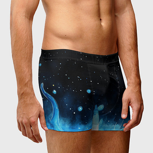 Мужские трусы Синяя светящееся краска / 3D-принт – фото 3