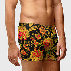 Трусы-боксеры мужские Хохлома - роспись, цвет: 3D-принт — фото 2