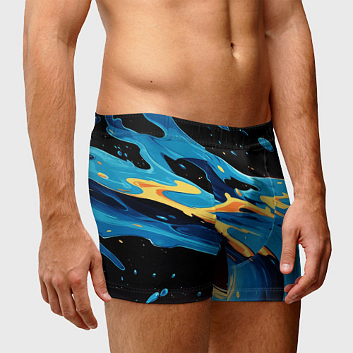 Мужские трусы Синяя волна из красок / 3D-принт – фото 3