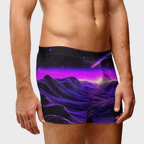 Мужские трусы Космический пейзаж и комета / 3D-принт – фото 3