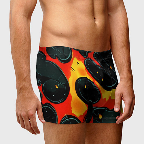 Мужские трусы Оранжевые разломы текстура / 3D-принт – фото 3
