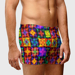 Трусы-боксеры мужские Неоновое стекло абстракция, цвет: 3D-принт — фото 2