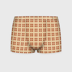 Мужские трусы Светлый коричневый простая клетка