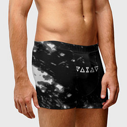 Трусы-боксеры мужские Ведьмак лого серые краски, цвет: 3D-принт — фото 2