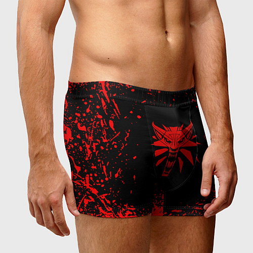 Мужские трусы Ведьмак красные краски / 3D-принт – фото 3