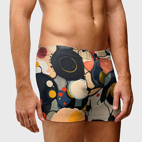 Мужские трусы Абстракция с кругами и краской / 3D-принт – фото 3