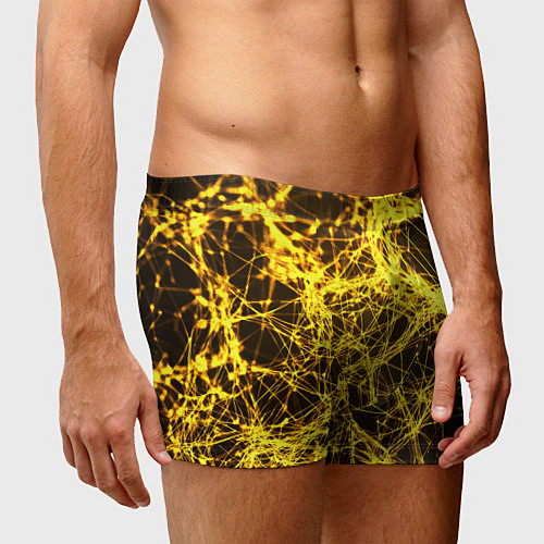 Мужские трусы Золотые нити текстура / 3D-принт – фото 3