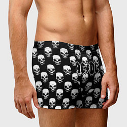 Трусы-боксеры мужские AC DC rock skull, цвет: 3D-принт — фото 2