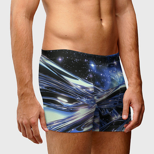Мужские трусы Закрученные линии и звезды - космическая абстракци / 3D-принт – фото 3