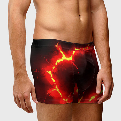 Мужские трусы Красный круг из огня текстура / 3D-принт – фото 3
