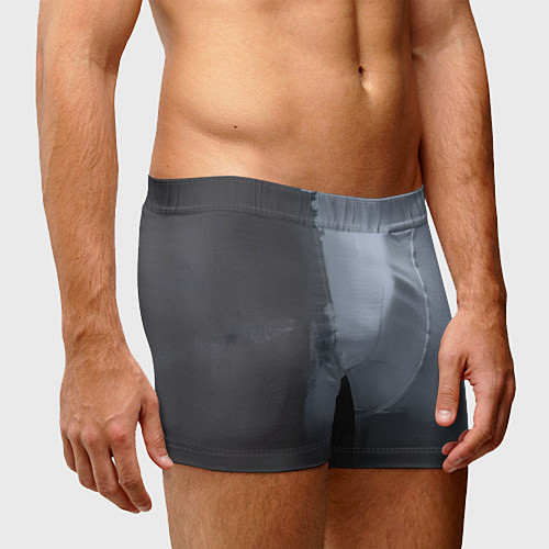 Мужские трусы Абстракция с серым и черным / 3D-принт – фото 3