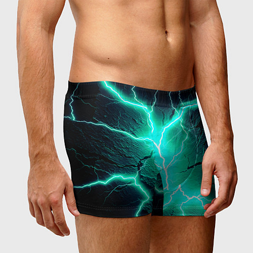 Мужские трусы Color light blue black / 3D-принт – фото 3