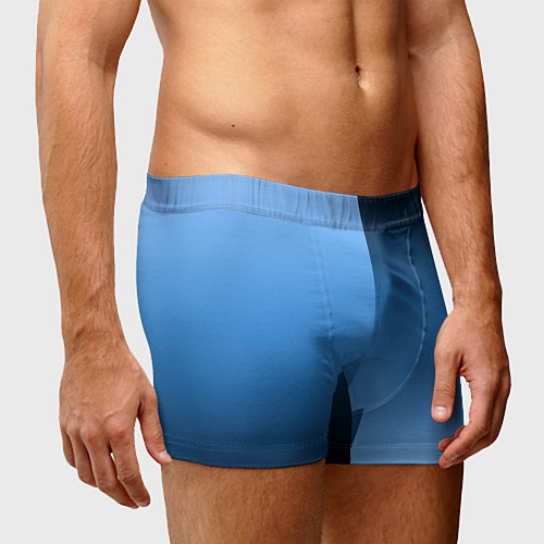 Мужские трусы Градиент сине-голубой пополам / 3D-принт – фото 3