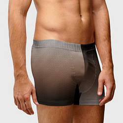 Трусы-боксеры мужские Чёрно-коричневый текстурный градиент пополам, цвет: 3D-принт — фото 2