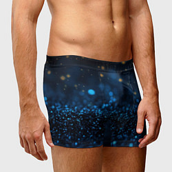 Трусы-боксеры мужские Боке блестяшки на черном, цвет: 3D-принт — фото 2