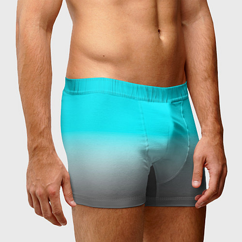 Мужские трусы Серо-голубой светлый градиент / 3D-принт – фото 3