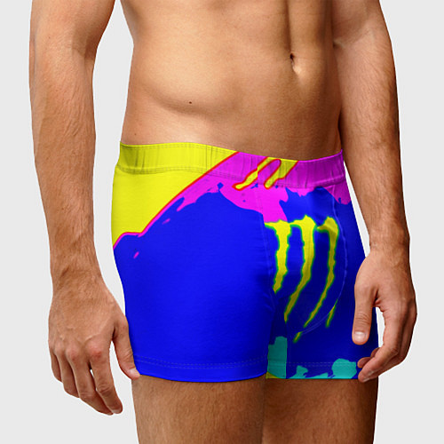 Мужские трусы Monster energy краски цветные / 3D-принт – фото 3