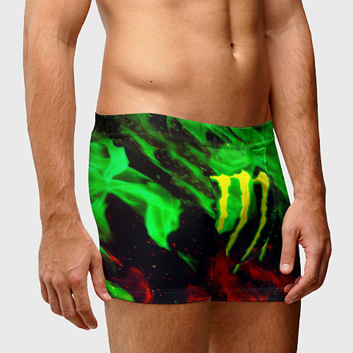 Мужские трусы Monster energy огонь лого / 3D-принт – фото 3