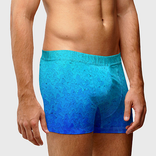 Мужские трусы Голубой в синеву с узором / 3D-принт – фото 3