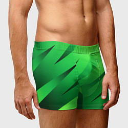 Трусы-боксеры мужские Сочный зелёный абстрактные полосы, цвет: 3D-принт — фото 2