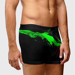 Трусы-боксеры мужские Color black green red, цвет: 3D-принт — фото 2