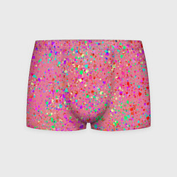 Трусы-боксеры мужские Розовый с разноцветными брызгами, цвет: 3D-принт