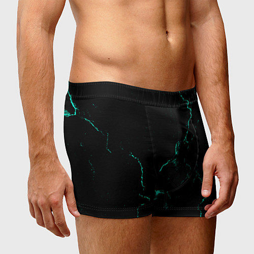 Мужские трусы Color black turquoise / 3D-принт – фото 3