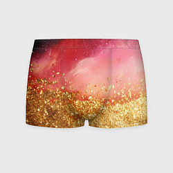 Трусы-боксеры мужские Золотая пыльца на розовой текстуре, цвет: 3D-принт