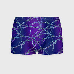 Трусы-боксеры мужские Проволока на сине-фиолетовом фоне - абстрактная те, цвет: 3D-принт