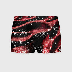 Трусы-боксеры мужские Красная волнистая текстура с белым блеском, цвет: 3D-принт