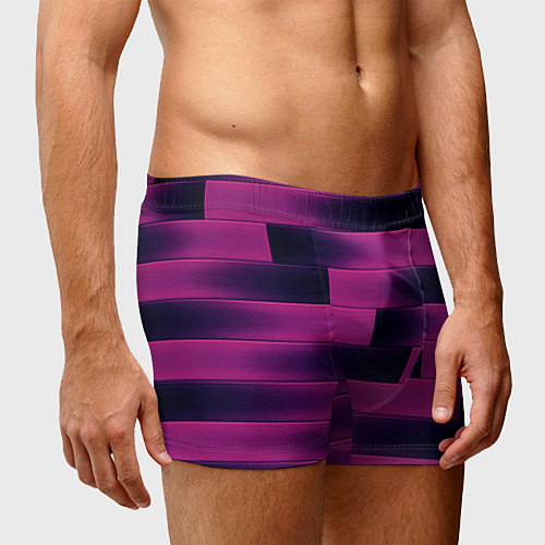 Мужские трусы Color pink square / 3D-принт – фото 3