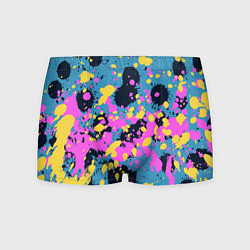 Мужские трусы Брызги краски розовой желтой и темно синей