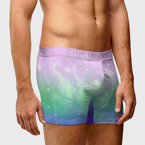 Мужские трусы Космический бледный розово-синий / 3D-принт – фото 3