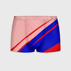 Трусы-боксеры мужские Красно-синий текстурный с полосами, цвет: 3D-принт