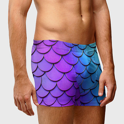 Мужские трусы Градиент на чешуе / 3D-принт – фото 3