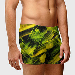 Трусы-боксеры мужские Мазки краски цвета лайм, цвет: 3D-принт — фото 2