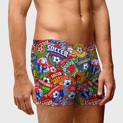 Мужские трусы Футбольные лиги паттерн / 3D-принт – фото 3