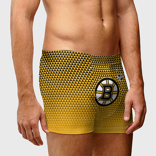 Мужские трусы Бостон Брюинз - паттерн треугольников / 3D-принт – фото 3