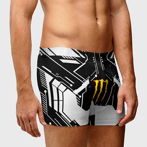 Мужские трусы Monster energy geometry / 3D-принт – фото 3