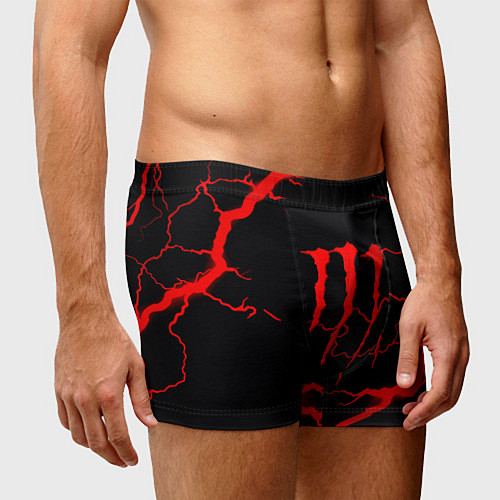 Мужские трусы Monster energy storm red / 3D-принт – фото 3