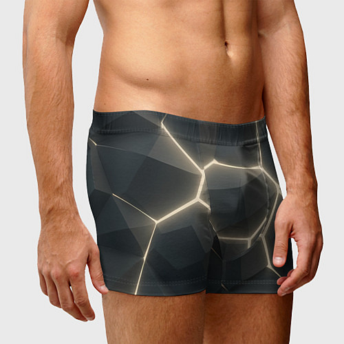 Мужские трусы Объемные серые плиты / 3D-принт – фото 3