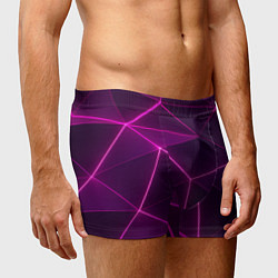 Трусы-боксеры мужские Плиты с фиолетовыми гранями, цвет: 3D-принт — фото 2