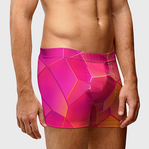 Мужские трусы Розово-оранжевые плиты / 3D-принт – фото 3