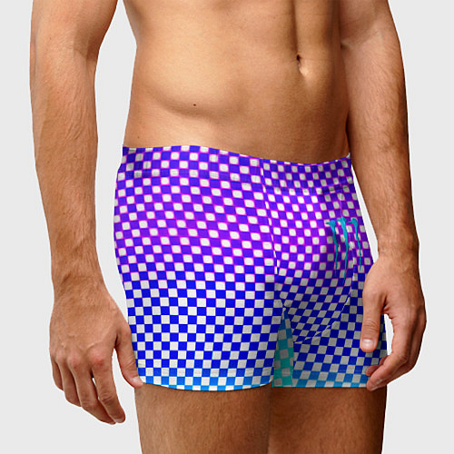 Мужские трусы Monster шахматная клетка градиент / 3D-принт – фото 3