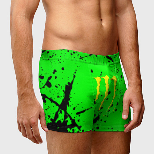 Мужские трусы Monster energy кислотные брызги / 3D-принт – фото 3