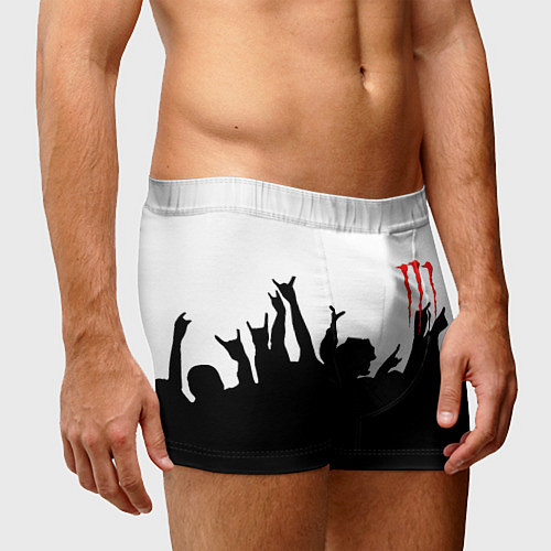Мужские трусы Monster energy rock black / 3D-принт – фото 3